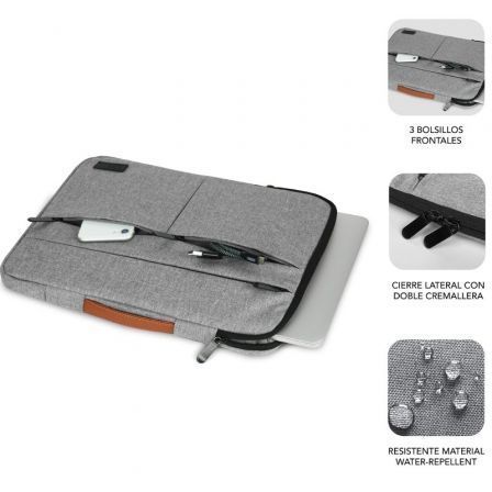 Subblim Funda Air Padding 360 Sleeve 15,6 pulg Gris Claro